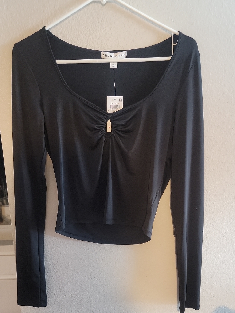 And Now This Scoop-Neck Black Long Sleeve Top